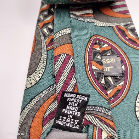 Robert Talbott Tie Best of Class for Nordstrom All Silk Green Geometric Necktie - Picture 6 of 9